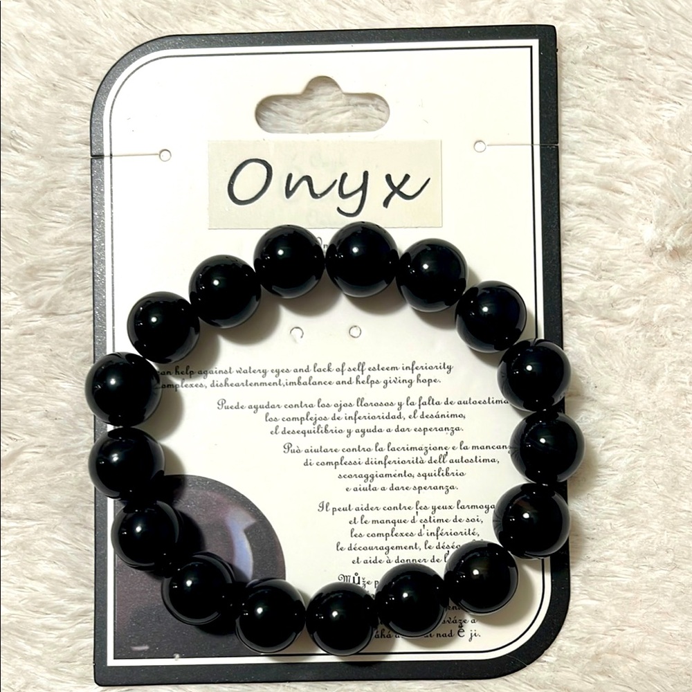 Onyx Black Beaded Bracelet